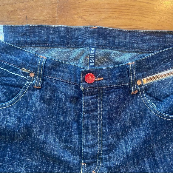 Parish Health Wealth &Wisdom Men’s Jeans Size 38 Dark Wash Button Fly Streetwear - Picture 2 of 16
